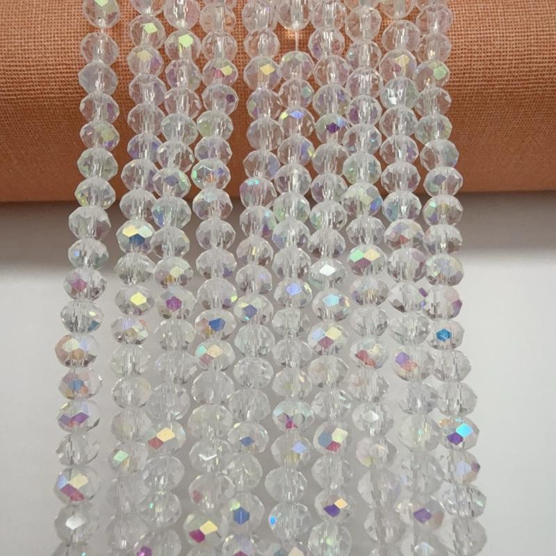 4mm Crystal Glass Beads Flat Faceted Loose Spacer Glass Beads for Jewelry Making Jewelry DIY  10strings （1000-1100pcs)