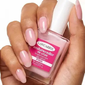LOVCARRIE Light Pink Nail Hardener 17ml, Strengthens Nails, Hardens Nails, Naturally Quick-Drying, Alcohol-Free Formula, Protects Thin and Soft Nails, Fortifies Nails