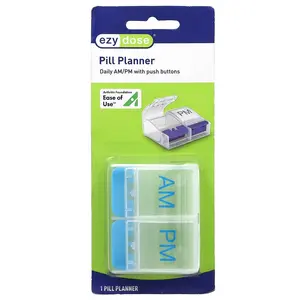 Ezy Dose Daily AM/PM with Push Buttons Pill Planner, 1 Count