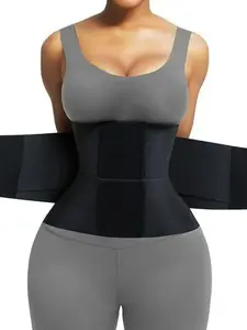 Unisex Shapewear Waist Trainer Belt, Three-Layer Reinforced Design, Smooth, Magic Tape Closure, Adjustable, Ideal for Exercise & Daily Wear, Enhances Waistline