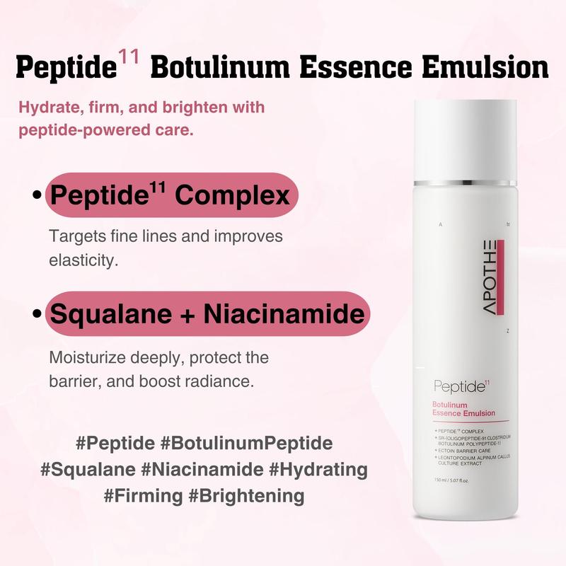 APOTHE Peptide¹¹ Botulinum Intensive Repair 4-Piece Set | 5-Layer Hydration + 11 Peptides | Firming & Barrier-Boosting Toner for Radiant, Elastic Skin