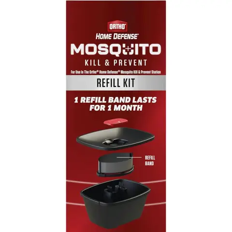Ortho Home Defense Deet-Free Indoor Insect Control Refill Kit - 2-Packs, 30-Day Lasts, 4-Month Supply, No Battery, Set-And-Forget, Protects Up to 4,300 Sq Ft Outdoors, Outdoor-Ready Station Compatible, Aedes/Culex Lures, 2 Refill Bands