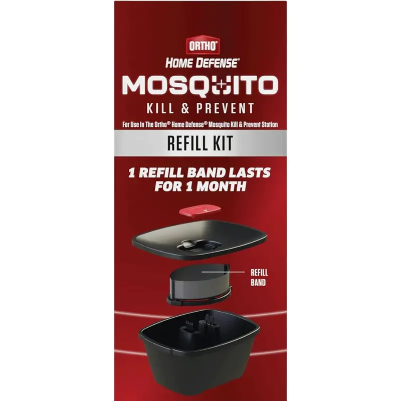 Ortho Home Defense Deet-Free Indoor Insect Control Refill Kit - 2-Packs, 30-Day Lasts, 4-Month Supply, No Battery, Set-And-Forget, Protects Up to 4,300 Sq Ft Outdoors, Outdoor-Ready Station Compatible, Aedes/Culex Lures, 2 Refill Bands