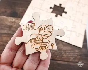 8"x8" - 25 pcs Surprise Marriage Proposal Set, Central Piece Engraved with "Will You Marry Me?" message