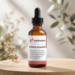 PeakGlowBiotics Prebiotics and Probiotics Drops Digestion Metabolism and Immunity Support 1 FL OZ