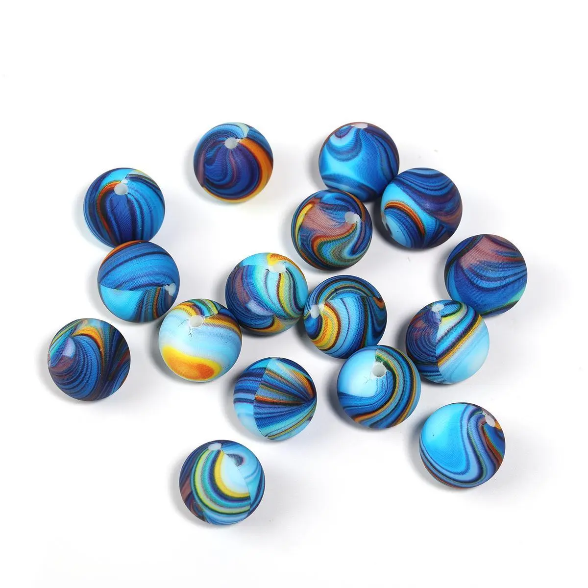 YM519009 Printed beads 30pcs 15mm