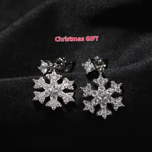 GAB ICE 5A+ZC Hanging Snowflake Earrings For Man&Woman,unsiex Fashion Earrings,Christmas Gift