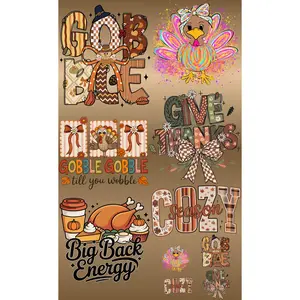 Thanksgiving Vibes Pre-Made DTF Gang Sheets Cozy Fall Designs for Friendsgiving & Family Dinner