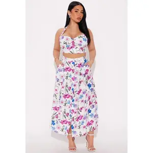 Esmeralda Floral Print Skirt and Top Set