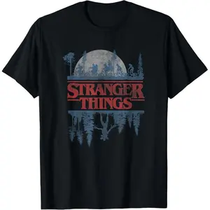 Stranger Things Blue Gradient Shadow Upside Down Logo T-ShirtChendd