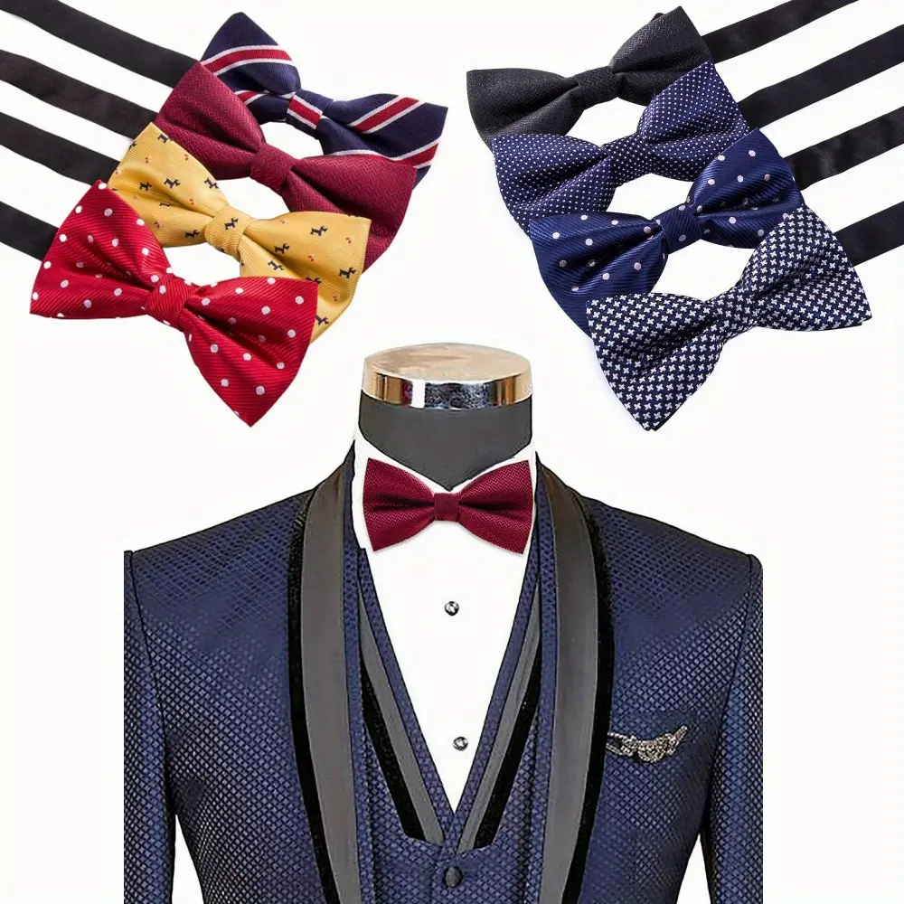 8 PACKS Elegant Adjustable Pre-tied Bow Ties for Men Boys 8 PACKS Elegant Adjustable Pre-tied Bow Ties for Men Boys