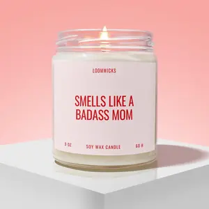 [Mother's Day Collection - Sale Up To 35%] Badass Mom Candle, Funny Gift for Mom, New Mom Baby Shower Gift, Mom Birthday Gift, Mothers Day Soy Candle, Christmas Gift Idea
