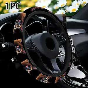 1pc 1.6 x 15 inch Smiling German Shepherd car steering wheel cover, non-slip and comfortable, car interior accessory, no inner ring, easy to install and remove, suitable for all car models, a gift for car enthusiasts, Car accessories, 2.04LYY-6