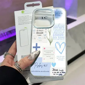 Peaceful Faith Pattern Phone Case for iPhone 17 Air 15 16 14 13 12 11 Pro Max XR XS E Plus Shockproof Anti-Scratch Durable PC Back Protection Cover Cellphone Protective Smartphone Casing Silicone Screen Protector