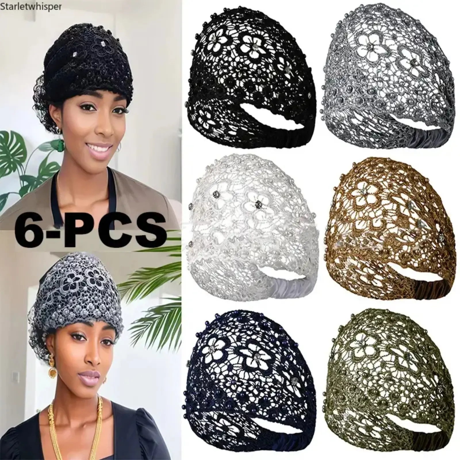 6Pcs Boho Floral Lace Wide Headbands, Vintage Ethnic Beaded Hair Accessories, Wide Edge Bohemian Bands for Women, Versatile Daily Decor, Ideal for Christmas, Thanksgiving and New Year Holiday Gifts