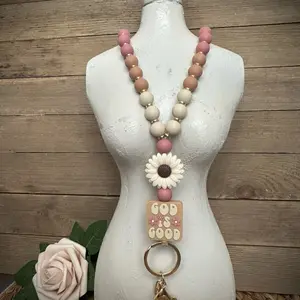 “God is Good” Beaded Lanyard - Handcrafted Breakaway Lanyard with Smooth Silicone Beads- 20 Inches Long badge holder