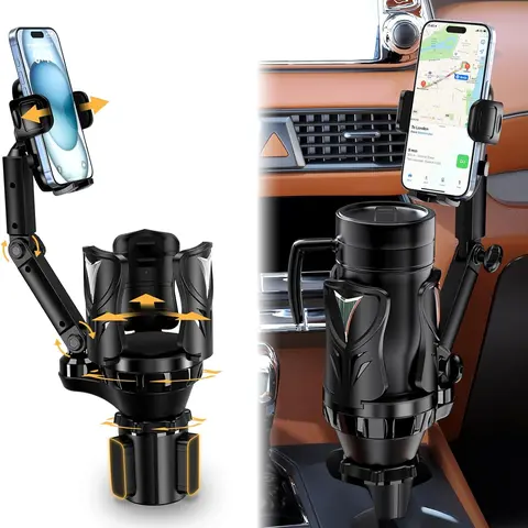 Arespark Phone Holders for Car Cup holder, [Weekly Deals] Car Cup Base Phone Mount with 12'' Long Arm Cup Holder Expandable Base, 3 in 1 Gooseneck Car Phone Holder Mount for Drinks Mugs, Fits All 4-7” Smartphones and Most Bottles