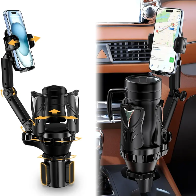 Arespark Phone Holders for Car Cup holder, [Weekly Deals] Car Cup Base Phone Mount with 12'' Long Arm Cup Holder Expandable Base, 3 in 1 Gooseneck Car Phone Holder Mount for Drinks Mugs, Fits All 4-7” Smartphones and Most Bottles