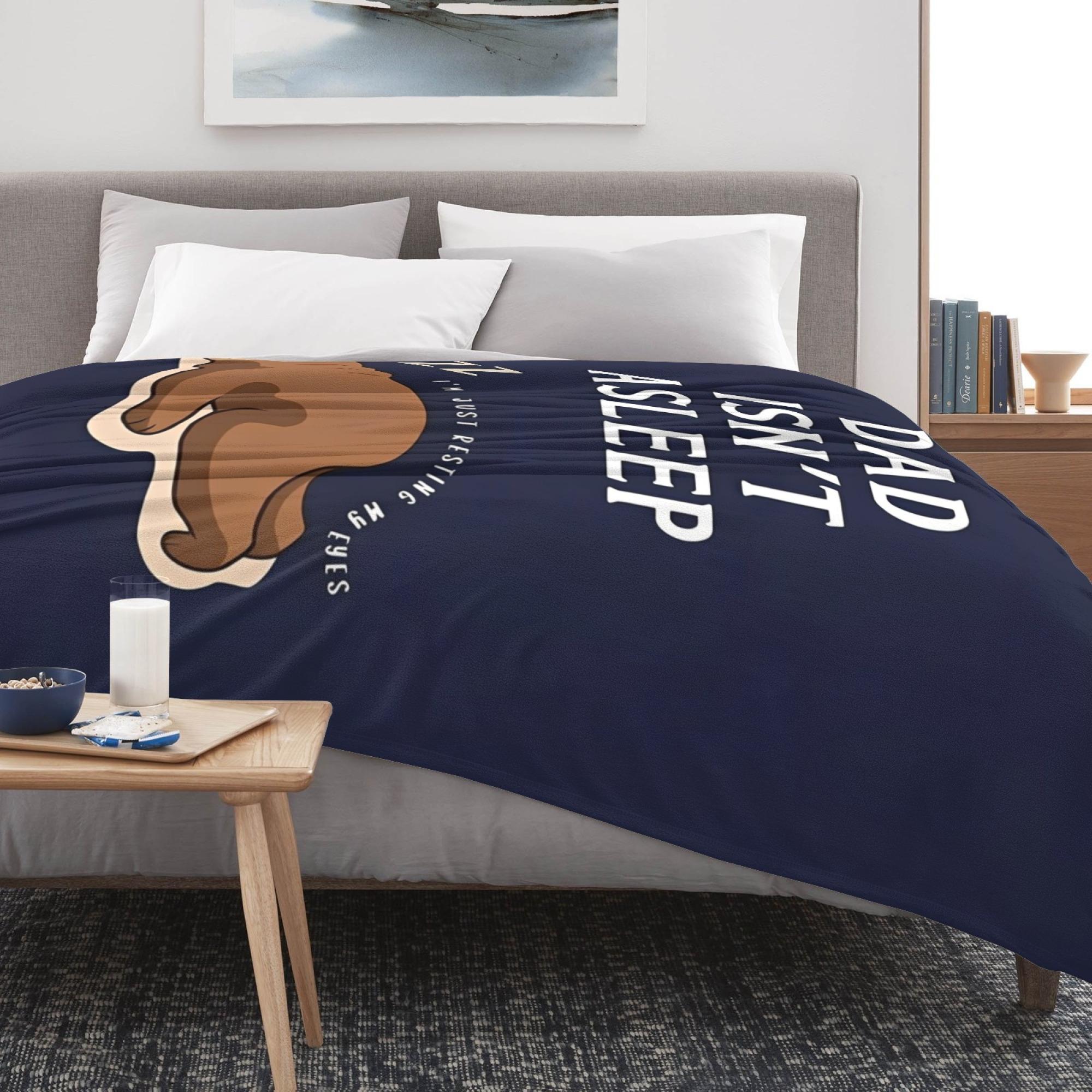 Dad cooling  Blanket, Birthday Gifts for Dad, Dad's Birthday Gifts from Daughter Son, Funny Gifts for Daddy, Blue Throw Daddy Blanket 50" x 60" Inches