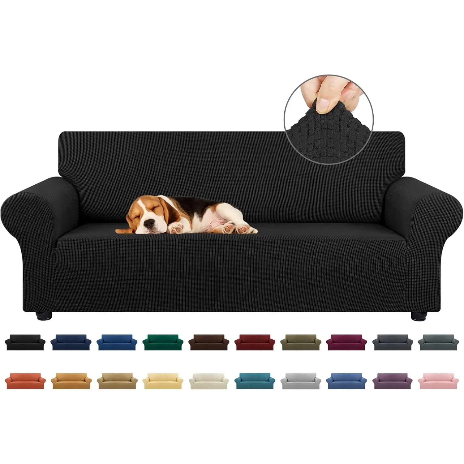 【DealsforYouDays】Traditional Elastic Polyester Sofa Cover Slipcover - Removable Washable Pet-Friendly Stain-Resistant Couch Protector, Seat Cover Solutions for Living Room Use