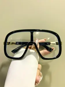 Unisex Fashionable Large Frame Eyeglasses, Trendy Casual Eyeglasses for Everyday Use, Fashion Accessories for Outdoor Activities, Fashionable Frames Glasses