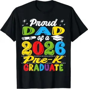 Proud Dad of 2026 Pre-K Graduate Fathers Day Graduation T-Shirt