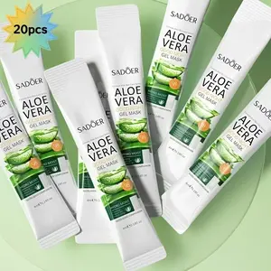 20pcs Aloe Vera Gel Face Mask, Moisturizing, Hydrating & Brightening, No Rinse, Travel-Friendly, Gentle & Non-Irritating, Ideal Skincare
