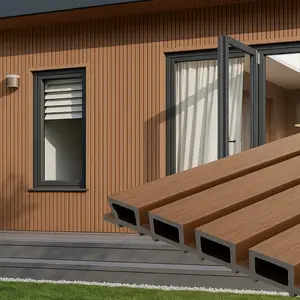 Teak Composite Siding Slat Panels for Exterior Outdoor Walls