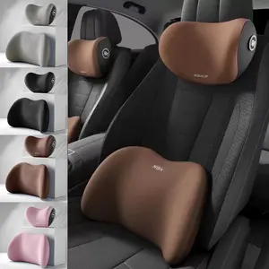 NIRACL Car Driving Car Pillow Set Neck and Waist Black Foam Neck Pillow Memory Lumbar Pillow