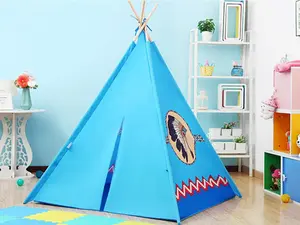 5 feet tall Eagle Teepee Indian Tribe Tent Canvas Finish with Wood Poles