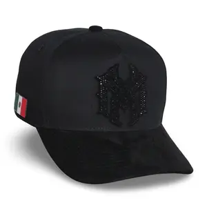 MEXICO MX BLACK EDITION RHINESTONE SUEDE COTTON  CURVE - HAT