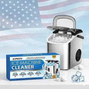 Ice Machine Cleaner Maker Descaler - 24 ACTIVE Clean Tablets Compatible with Frigidaire, Opal, GE Profile, Kitchenaid, Nickel Safe Scale Remover for Countertop, Nugget Ice Makers Bulk 1 Year Supply
