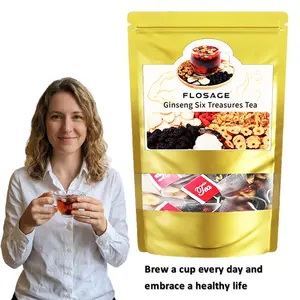 FLOSAGE Kidney Tea Formula Ginseng Six Treasure, Ginseng Six Treasure Aid Root Men's Kidney Cleanse Detox Tea, 6 Precious Organic Ingredient Formula(160g/1 pack), Chinese Herbal