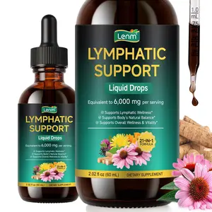 Liposomal Lymphatic Drainage Drops 2000mg - 11-in-1 Organic Herbal Blend with Burdock Root, Echinacea & Cleavers for Natural Detox & Lymphatic Health Support*, Alcohol-Free, Fast-Absorbing, 2 Fl Oz Healthcare Natural
