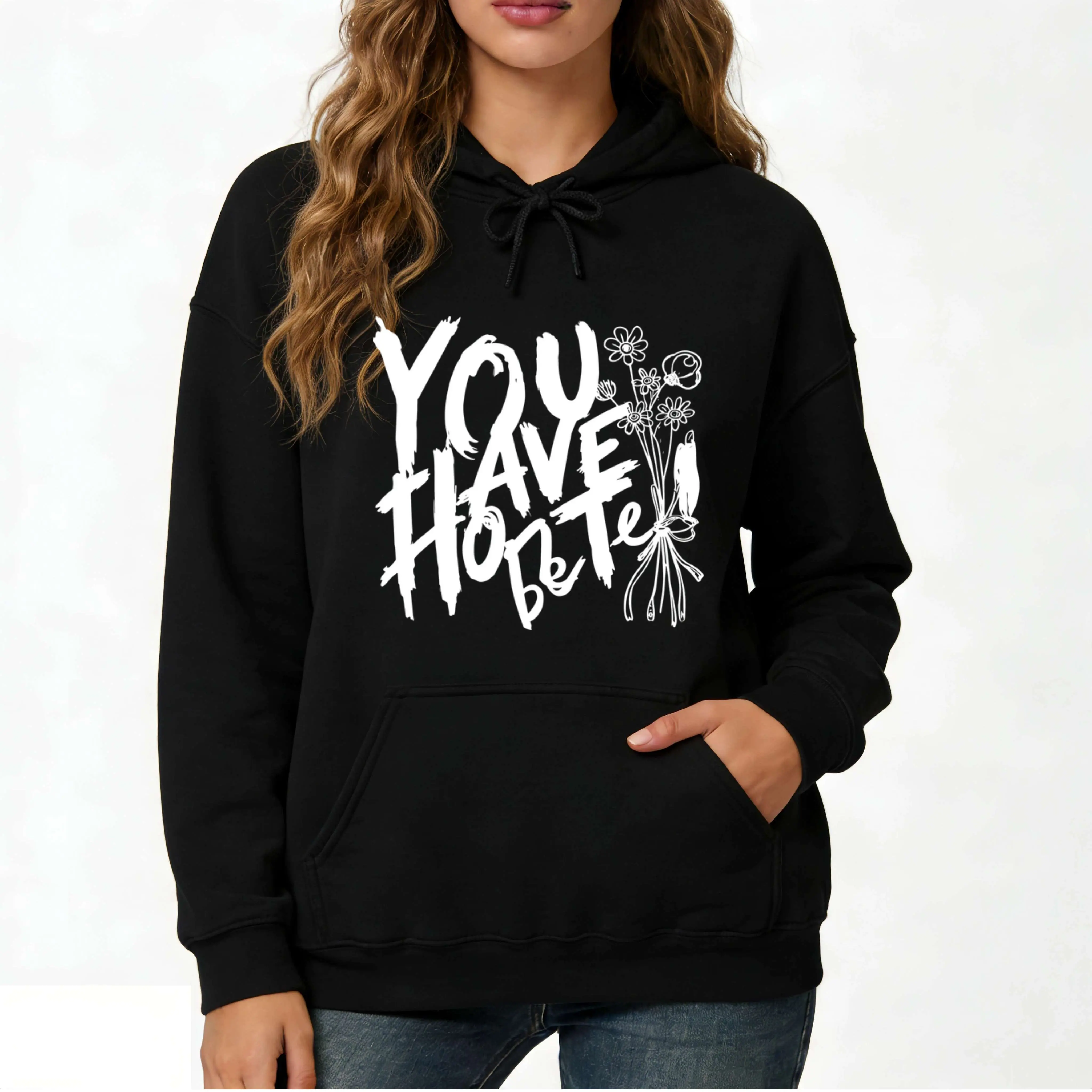 Premium Soft Women's Long Sleeve Hoodie with "You Have Hope" Graphic – Ideal for Spring Outings and Everyday Parties, Combining Style and Comfort