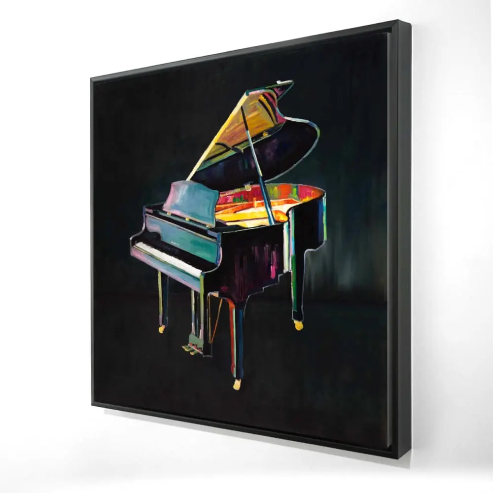 360 Stand Framed Vibrant Realistic Piano Poster, 36X36" in Artistic Wall Art - Home Decor, Musical Living Room Accent, Ideal Gift for Home Use, Colorful, Artwork