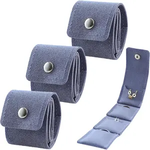 3 PCS Mini Travel Jewelry Organizer Bag - Tinycious Foldable Portable Case with Buckle, Auxiliary Jewelry Storage for Travel