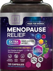 Menopause Supplements for Women, 8 Billion CFU Probiotics with Dong Quai, Chaste Berry, Black Cohosh - Hot Flash Night Sweats & Menopause Relief Probiotic for Vaginal, Digestive Health - 120 Capsules Ginseng Flaxseed