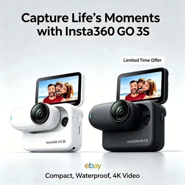 Insta360 GO 3S - 128GB 4K Tiny Portable Vlogging Camera 140 Min Battery Life