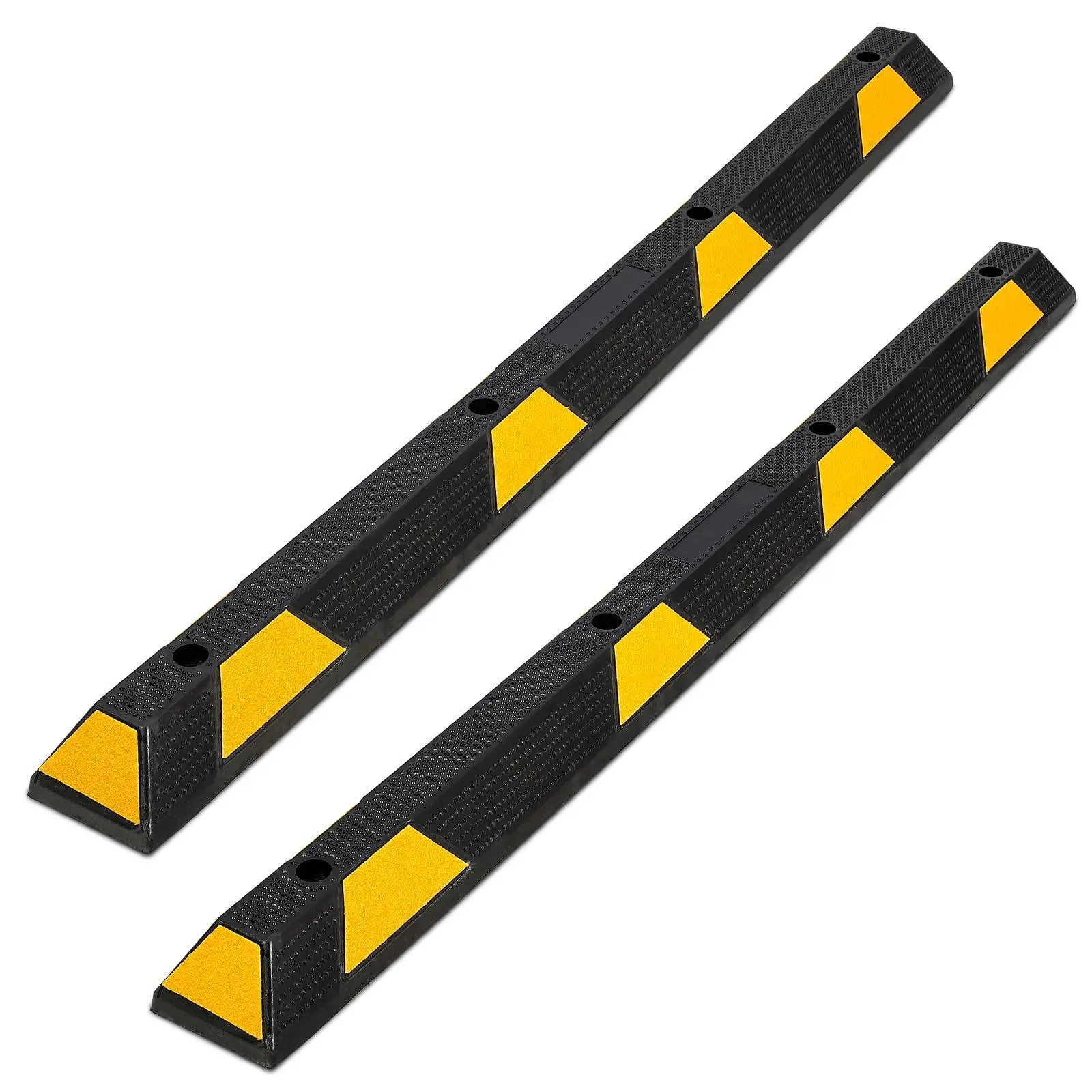 Rubber Parking Curb, 72 Inch Heavy Duty Rubber Parking Lot Stopper, Garage Floor Stopper Bumpers for Vehicles Truck Driveway- 2 Pack