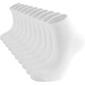 Womens Ankle Socks Thin Cotton Gym Athletic Mini Crew Socks 5 Pairs