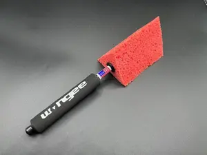 Wongee Triangle Wheel Cleaning Tool with Red Sponge Head for Spoked Wheels Quick Easy Cleaning Efficient Than Brushes