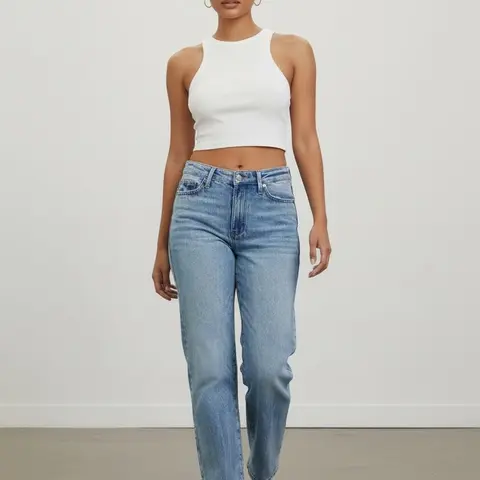 Jaime Judy Blue Rigid Magic Mid Rise Straight leg Jean