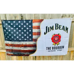 Jim/BeamTheBourbonWhiskey Flag 3x5 ft Banner Bar Man Cave Wall Decor new