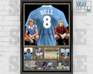 Man City Legend Colin Bell Football Poster
