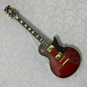 22 frets guitar, flame maple top, white binding, gold hardware, HH pickup