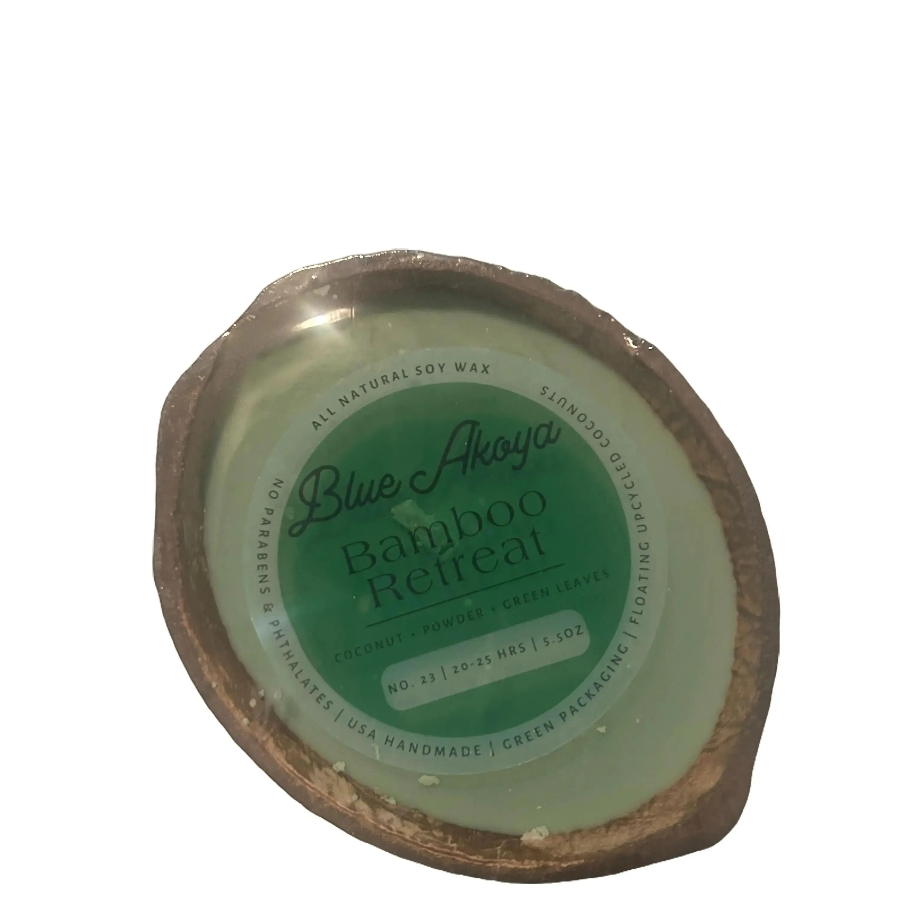 Blue Akoya Bamboo Retreat Candle - All Natural Soy Wax Aromatherapy Candle No Parabens or Preservatives Handmade in USA