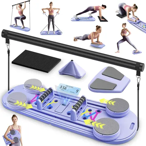 Summerwins Portable Foldable Compact Pilates Reformer - Multi-Use Home Exercise Equipment, Gym Stuff for Core Training, Abdominal Board Workout Sets for Women