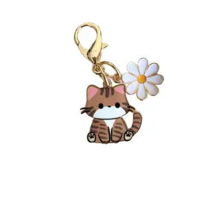7Pcs Cute Cat Resin Pocket Hug Pendant With Keychain Lovely Thank You Card Practical Appreciation Gift For Colleagues Staff-MM1