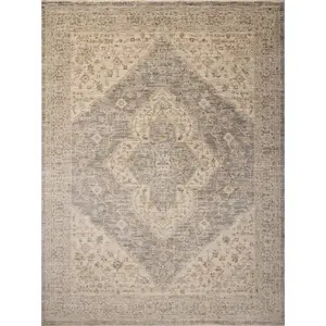 Magnolia Home by Joanna Gaines x Loloi Junie JUE-05 Denim Natural Traditional Power Loomed Rug